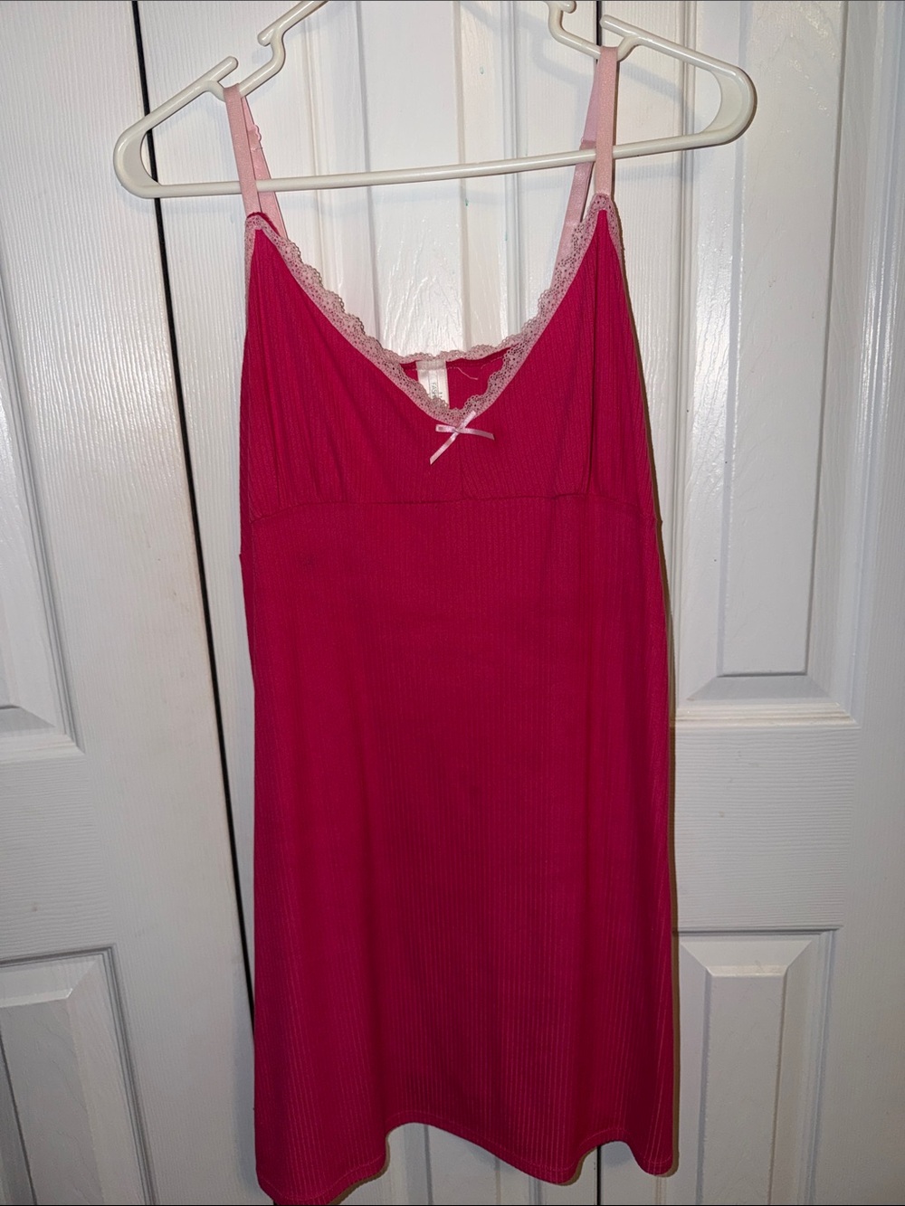 Fashion Nova Hot Pink Lace-Trim Chemise